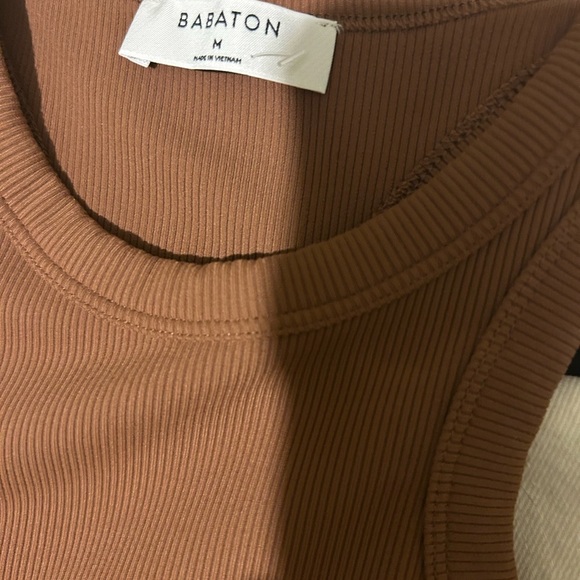 Aritzia Babaton Sculpt Ribbed Racerback Mini Dress in Brown, Size M - Picture 5 of 12